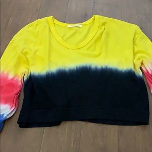 Free People tie dye cropped shirt